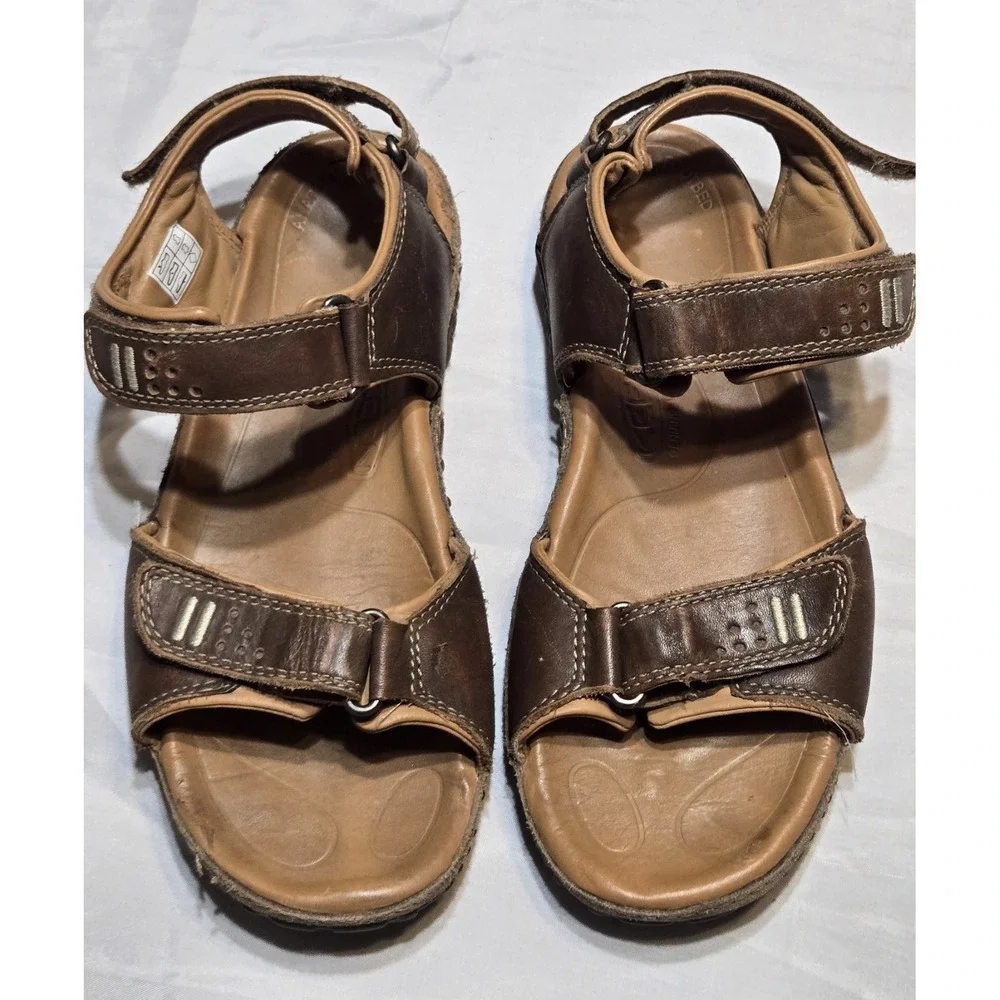 Keen Hilo Leather Hiking Outdoor Sandals Mens 8 Leather Brown Adjustable Ortho